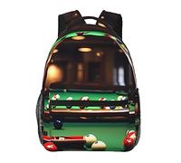 YQxwJL Zaino per computer portatile con marmo nero e oro rosa, elegante, zaino universitario, borsa da lavoro, per uomini e donne, biliardo, One Size