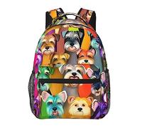 YQxwJL Zaino per computer portatile con motivo di orsi, elegante zaino per libri, zaino universitario, zaino da viaggio per uomini e donne, simpatici cani Schnauzer con dolce, taglia unica, Schnauzer