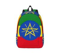 YQxwJL Zaino per laptop in tela con stampa bandiera del Libano, borsa da viaggio casual all'aperto, zaino da diario, zaino da libro per uomini e donne, Bandiera dell'Etiopia, M