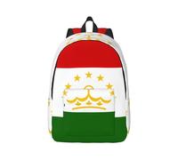 YQxwJL Zaino per laptop in tela con stampa bandiera del Venezuela, borsa da viaggio casual all'aperto, zaino da diario, zaino da libro per uomini e donne, Bandiera del Tagikistan, M
