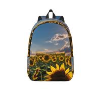 YQxwJL Zaino per laptop in tela con stampa cervi di bellezza, borsa da viaggio casual all'aperto, zaino da diario, zaino per libri per uomini e donne, Girasoli Luce Solare, S