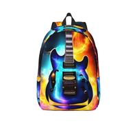 YQxwJL Zaino per laptop in tela con stampa di chitarra elettrica magica, borsa da viaggio casual all'aperto, zaino da diario, borsa da libro per uomini e donne, Chitarra elettrica magica, M