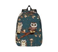 YQxwJL Zaino per laptop in tela con stampa di molti zombie, borsa da viaggio casual all'aperto, zaino da diario, zaino da libro per uomini e donne, Gufi sui rami degli alberi, S