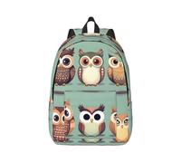 YQxwJL Zaino per laptop in tela con stampa di molti zombie, borsa da viaggio casual all'aperto, zaino da diario, zaino da libro per uomini e donne, Gufi Cartoni Animati Carini, M