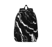 YQxwJL Zaino per laptop in tela con stampa di molti zombie, borsa da viaggio casual all'aperto, zaino da diario, zaino da libro per uomini e donne, Stampa in marmo bianco e nero, S