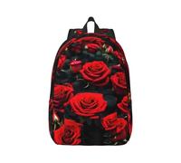 YQxwJL Zaino per laptop in tela con stampa di molti zombie, borsa da viaggio casual all'aperto, zaino da diario, zaino da libro per uomini e donne, Molte rose rosse, S