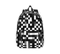 YQxwJL Zaino per laptop in tela con stampa di molti zombie, borsa da viaggio casual all'aperto, zaino da diario, zaino da libro per uomini e donne, Modello a quadri in bianco e nero Formula, M