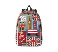 YQxwJL Zaino per laptop in tela con stampa di simboli dell'Inghilterra, borsa da viaggio casual all'aperto, zaino da diario, borsa da libro per uomini e donne, Simboli dell'Inghilterra, M