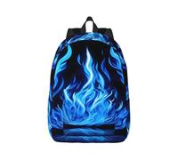 YQxwJL Zaino per laptop in tela con stampa di simboli dell'Inghilterra, borsa da viaggio casual all'aperto, zaino da diario, borsa da libro per uomini e donne, Stampa di Fiamma Indaco, M