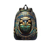 YQxwJL Zaino per laptop in tela con stampa di simboli dell'Inghilterra, borsa da viaggio casual all'aperto, zaino da diario, borsa da libro per uomini e donne, Scarabeo Egiziano, S