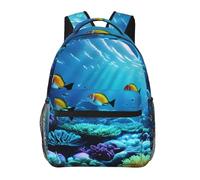 YQxwJL Zebra Stampa Laptop Zaino Elegante Bookbag College Daypack Viaggio Business Lavoro Borsa per Uomini Donne, Paesaggio sottomarino tranquillo, One Size