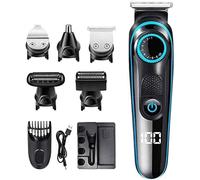 YQYBF Rasoio elettrico per uomo, rasoio elettrico IPX7 ricaricabile impermeabile 6 in 1 rasoio elettrico con trimmer di precisione, tagliacapelli, rasoio ricaricabile bagnato