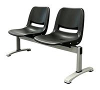 Yqyc Panche for Sala D'attesa for 2 Persone, Struttura in Metallo e Seduta in Plastica, Ideale per Parchi e Aeroporti, Portata Massima: 400kg, 116x78x50cm(Black)