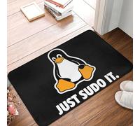 YQZQJEXW Tappetino da bagno con sistema operativo Linux Tux Penguin Just Sudo It zerbino tappeto di flanella tappeto da balcone arredamento per la casa