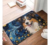 YQZQJEXW Tappeto antiscivolo per ingresso cucina tappeto da pavimento ispirato all'arte di Van Gogh con paesaggio da sogno canino e notte stellata