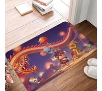 YQZQJEXW Tappeto antiscivolo retrò vintage Zooba Battle Arena Wave per ingresso cucina camera da letto casa tappetini