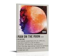 YRAEYWAER Poster con immagine di Kid Cudi sulla luna, decorazione artistica da parete, per soggiorno, camera da letto, soggiorno, 40 x 60 cm, con cornice
