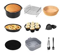 YRAKOZIN Accessori Friggitrice Ad Aria 5.5L, [Set da 10 Pezzi] Stampi per Friggitrice Senza Olio, Adatto per Airfryer Cosori Cecotec Innsky Philips 5.5L-6L-6.4L