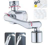 YRAKOZIN Rubinetto di Prolunga Multifunzionale Girevole a 1080 Gradi, Accessorio Filtro Rubinetto, Rubinetto Aeratore con Due Metodi Uscita Acqua Per Cucina Bagno [8 Filtri di Ricambio,M20-M22-M24]