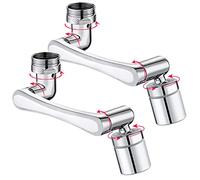 YRAKOZIN Rubinetto Rotante 1440 Gradi, 1080° Multifunzionale Girevole Prolunga Rubinetto Bagno Cucina, Areatore x Rubinetti con Due Metodi Di Uscita Dell'Acqua (Ottone [2 Pezzi])