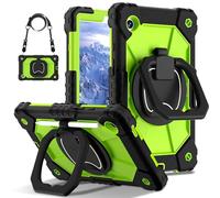 YRDUKJFDJ Borsa e Custodia per Tablet PC for Samsung Galaxy Tab A9 Case 8.7 inch 2023 Model (SM-X110/X115/X117) Heavy Duty Tablet PC Case with 360 Rotating Kickstand,Hand/Shoulder Strap(Green 2)