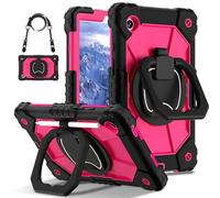 YRDUKJFDJ Borsa e Custodia per Tablet PC for Samsung Galaxy Tab A9 Case 8.7 inch 2023 Model (SM-X110/X115/X117) Heavy Duty Tablet PC Case with 360 Rotating Kickstand,Hand/Shoulder Strap(Black Rose)