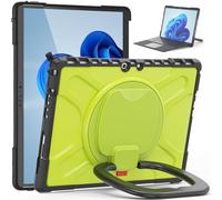 YRDUKJFDJ Custodia per tablet PC, custodia per Microsoft Surface Pro 8 13 pollici, custodia con supporto rotante per tastiera con cavalletto, custodia antiurto robusta e protettiva (giallo verde)