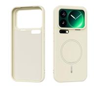 YRDUKJFDJ Custodia Posteriore del Telefono Magnetic Case Compatible with Xiaomi 17 PRO Max, Soft Anti-Scratch Microfiber Lining, Slim Liquid Silicone Shockproof Protective Cover(Beyaz)