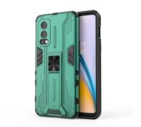 YRDUKJFDJ Custodia posteriore magnetica per Oneplus Nord 2 5G, con cavalletto invisibile integrato, antiurto, sottile, senza cuciture, custodia protettiva antiscivolo e a prova di caduta (verde)