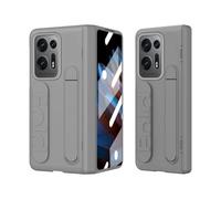 YRDUKJFDJ Custodia Protettiva for Schermo Oppo Find N2, Supporto Regolabile + Cinturino for Dita, Design Portatile, Antiurto, Sottile, Custodia Protettiva Integrale for Telefono(Gris)