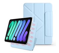 YRDUKJFDJ for iPad Mini (6th Generation) 8.3-inch,Magnetic Attachment Slim Trifold CAS Auto Wake/Sleep,Multi-Viewing Angles,Slim Light Shell Cover(Mavi)