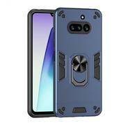 YRDUKJFDJ for Nothing Phone 4A Phone Case with Kickstand & Shockproof Military Grade Drop Proof Protection Rugged Protective Cover PC Matte Textured Sturdy Bumper Cases(Mavi)