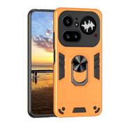 YRDUKJFDJ for Nothing Phone 4A PRO Phone Case with Kickstand & Shockproof Military Grade Drop Proof Protection Rugged Protective Cover PC Matte Textured Sturdy Bumper Cases(Orange)