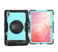 YRDUKJFDJ for Samsung Galaxy Tab S11 Ultra 14.6" 2025 (SM-X930/SM-X936B) Case with Screen Protector Shockproof Rugged Case 360° Rotating Hand Strap&Shoulder Strap/Kickstand(Light Blue PC)