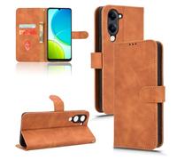 YRDUKJFDJ Porta Cellulare Filp Case Custodia a Portafoglio Compatibile con Vivo Y04 4G con Porta Carte, Custodia a Libro in Pelle PU con Cinturino da Polso, Custodia Protettiva Antiurto(Kahverengi)