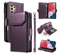 YRDUKJFDJ Porta Cellulare Filp Case for Samsung Galaxy A13 5G 4G Wallet Case with Card Holder for Women And Men, Fashion PU Leather Cover Side Buckle Hand Strap Wallet Phone Case(Mor)
