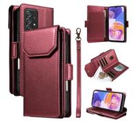 YRDUKJFDJ Porta Cellulare Filp Case for Samsung Galaxy F23 5G M23 5G Wallet Case with Card Holder for Women And Men, Fashion PU Leather Cover Side Buckle Hand Strap Wallet Phone Case(K?RM?z?)