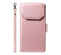 YRDUKJFDJ Porta Cellulare Filp Case for Samsung Galaxy S22 Plus Wallet Case with Card Holder for Women And Men, Fashion PU Leather Cover Side Buckle Hand Strap Wallet Phone Cases(Pembe)