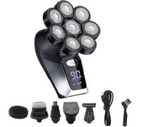 YREAJZVS Rasoi elettrici per uomini calvi, rasoio multifunzione 8D a testa calva 6 in 1 Rasoi elettrici per uomini calvi Rasoi elettrici con display a LED