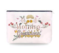 Yreamont Borsa regalo per il trucco per donne, moglie, nonna, regali di Natale per amici, sorelle, borsa da viaggio per fidanzata, ballerina, ginnastica, bianco, Nonna