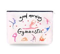 Yreamont Borsa regalo per il trucco per donne, moglie, nonna, regali di Natale per amici, sorelle, borsa da viaggio per fidanzata, ballerina, ginnastica, bianco, Ginnastica