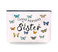 Yreamont Borsa regalo per il trucco per donne, moglie, nonna, regali di Natale per amici, sorelle, borsa da viaggio per fidanzata, ballerina, ginnastica, bianco, Sorella