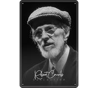 YRENBIYYONZ Targa in metallo con Robert Crumb (recitazione) 20,3 x 30,5 cm, decorazione da parete vintage retrò
