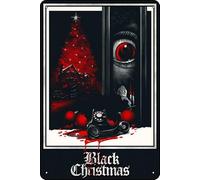 YRENBIYYONZ Targa in metallo con scritta "Black Christmas (1974), 20,3 x 30,5 cm, decorazione da parete vintage retrò
