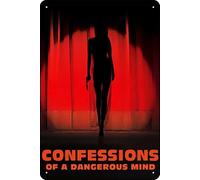 YRENBIYYONZ Targa in metallo con scritta "Confessions of a Dangerous Mind" (2002), decorazione da parete, stile vintage, retrò, 20,3 x 30,5 cm