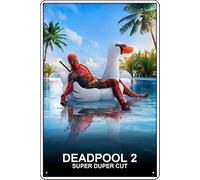 YRENBIYYONZ Targa in metallo con scritta "Deadpool 2 (2018), 20,3 x 30,5 cm, decorazione da parete vintage retrò