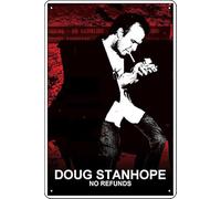 YRENBIYYONZ Targa in metallo con scritta "Doug Stanhope: No Refunds (2007), decorazione da parete vintage retrò, 20,3 x 30,5 cm
