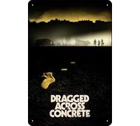 YRENBIYYONZ Targa in metallo con scritta "Dragged Across Concrete (2018), 20,3 x 30,5 cm, decorazione da parete vintage retrò