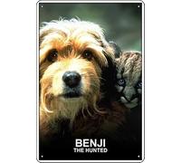 YRENBIYYONZ Targa in metallo con scritta in lingua inglese "Benji the Hunted (1987), 20,3 x 30,5 cm, decorazione da parete vintage retrò