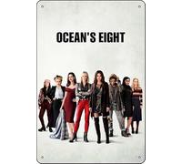 YRENBIYYONZ Targa in metallo con scritta "Ocean's Eight (2018), decorazione da parete, stile vintage, retrò, 20,3 x 30,5 cm